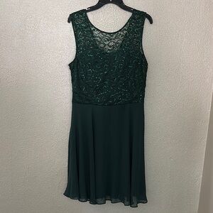 Women’s BERYLOVE Sequin Lace Dress, Green, XL, Knee Length